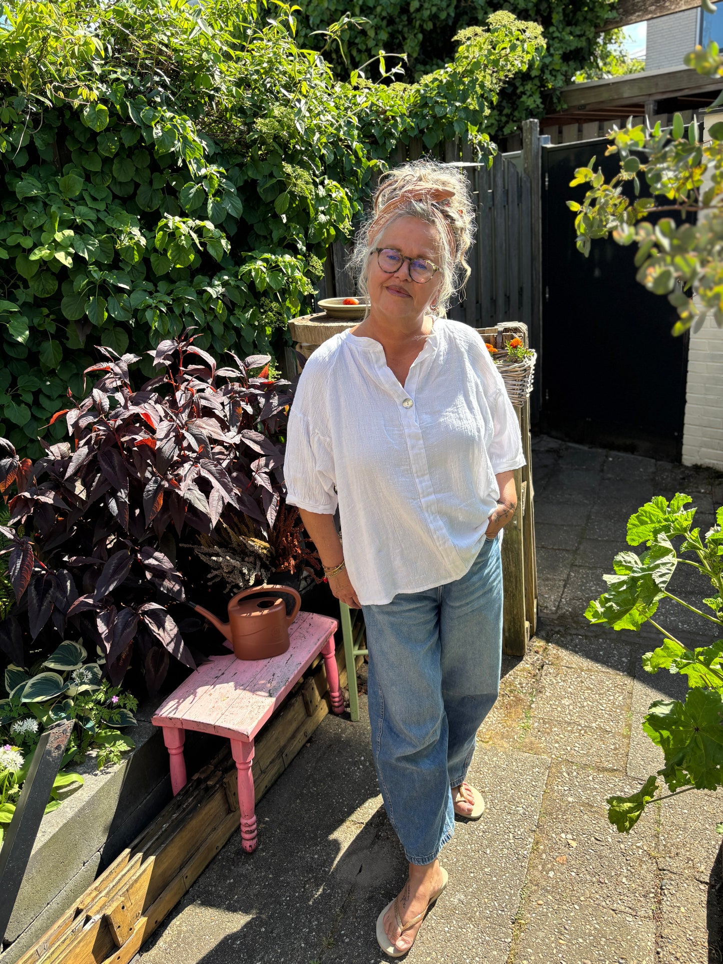 Blouse linnen/katoen
