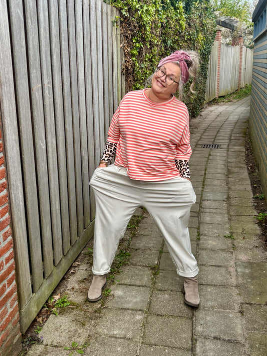 Broek barrel ecru
