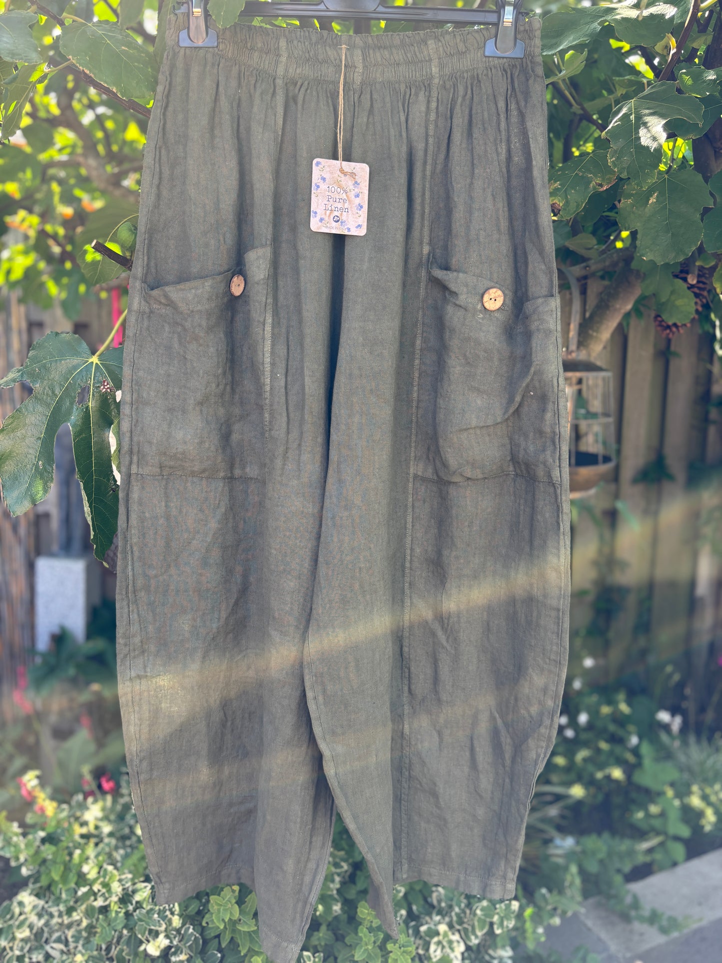 Plus size linnen broek