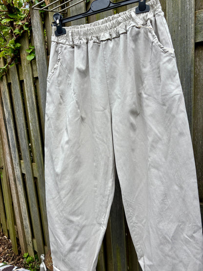 Broek barrel ecru