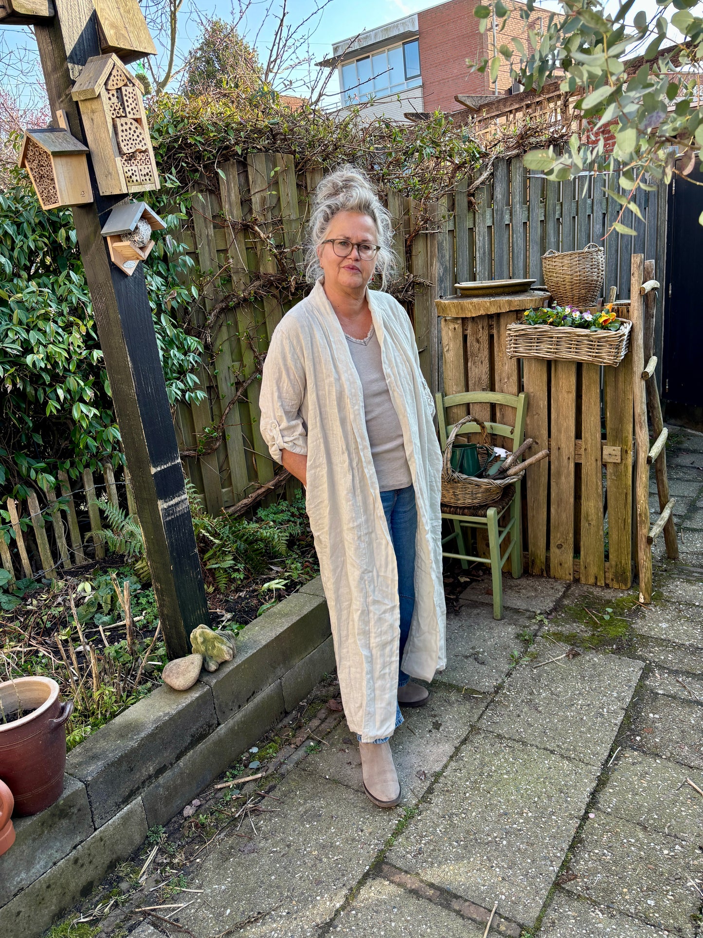 Linnen overblouse/kimono