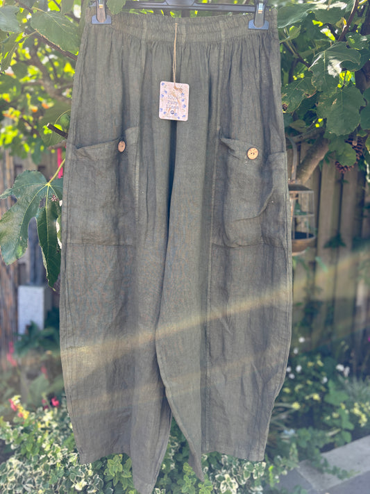 Plus size linnen broek