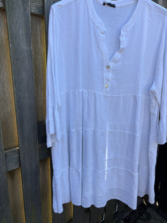 Linnen white lange mouw