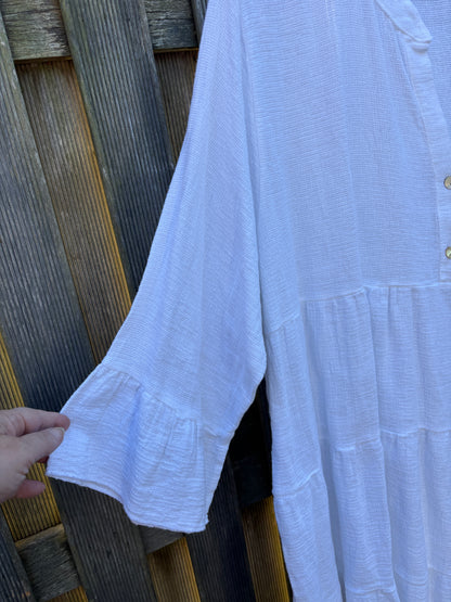 Linnen white lange mouw