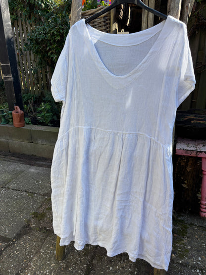 Linnen White korte mouw