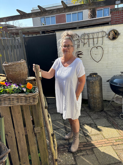 Linnen White korte mouw