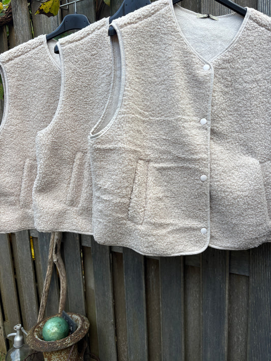 Teddy gilet naturel